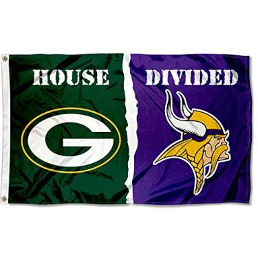 Imagem de Bandeira dividida WinCraft Packers and Vikings House