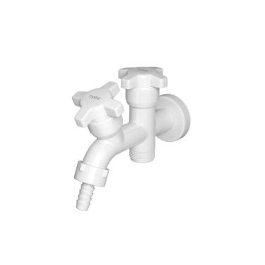 Imagem de Torneira para Tanque e Máquina de Lavar Hydramax ABS 1/4 Volta Branca