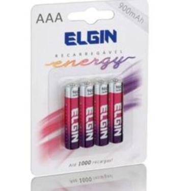 Imagem de Pilhas Recarregável Aa (Pequena) Energy 2700 Mah Elgin 4 Unid Roxo