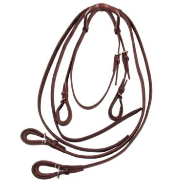 Imagem de Kit Cabeçada Princesinha e Rédea de Couro Aberta Havana Para Cavalo