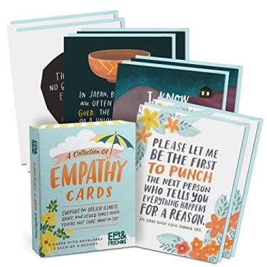 Imagem de Em & Friends Cartões de empatia, caixa com 8 cartões sortidos de simpatia, cartões de perda e pensamento em você, presentes para mulheres (8 cartões e envelopes em branco, 4 diferentes mensagens inspiradoras)