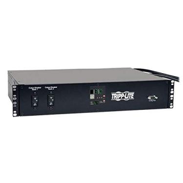 Imagem de Tripp Lite Metered PDU, 30A, 18 tomadas (16 C13 e 2 C19), 208/240V, L6-30P, cabo de 12 pés, 2U Rack-Mount Power, TAA (PDUMH30HV), Marcador + ATS, Preto, NA