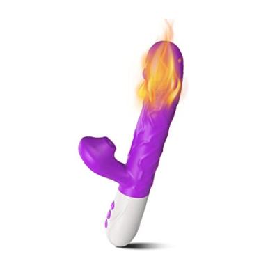 Imagem de Vibradores de Sucção e Estimulador Ponto G Feminina Clitóris Brinquedo Sexual Aquecimento 14 Modos Diferentes Zatla (Roxo)