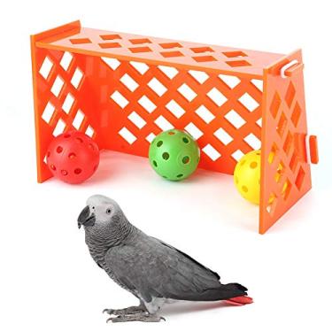 Imagem de Pássaro mini brinquedo de campo de futebol animal de estimação papagaio treinamento desktop quebra-cabeça educativo brinquedo ginásio playground atividade gaiola brinquedos pés para pássaros e papagaios