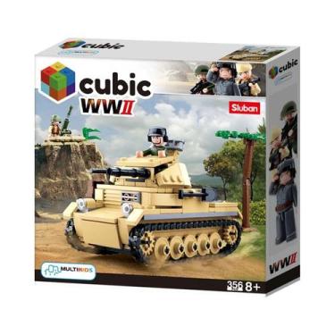 Imagem de Brinquedo De Montar Encaixe Cubic Wwii Tanque De Guerra 356 Peças Mult