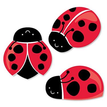 Imagem de Big Dot of Happiness Happy Little Ladybug – Cortes para chá de bebê ou festa de aniversário – 24 unidades