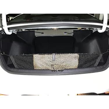 Imagem de Rede de carga de malha elástica estilo envelope automotivo para Kia K5 LX LXS GT-Line EX 2021 2022 - Organizador e armazenamento de porta-malas premium - Rede de bagagem para Sedan - Melhor organizador de carro para Kia K5