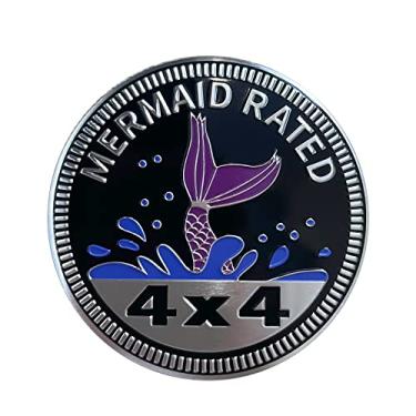 Imagem de Adesivos de crachá de metal sereia para Jeep Wrangler, emblema 3D redondo, decalques Jeep 4x4, emblema automotivo, decalques de caminhão de motocicleta