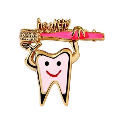 Imagem de Mixia Broche de Dentes Doces com Broche Esmaltado com Logotipo de Esmalte Saúde Pincel de Dentes Broches de Distintivo