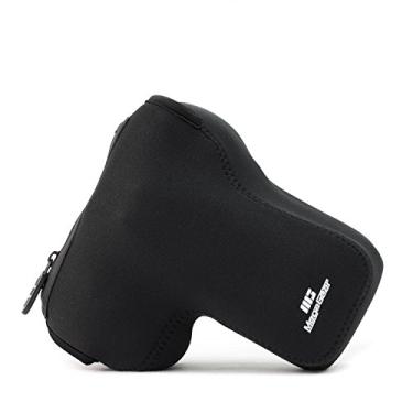 Imagem de MegaGear Canon EOS Rebel SL3, SL2, EOS 200D, Kiss X10, Kiss X9, 100D, Rebel SL1 (18-55 mm) Capa de câmera de neoprene ultraleve, com mosquetão - Preto - MG1057