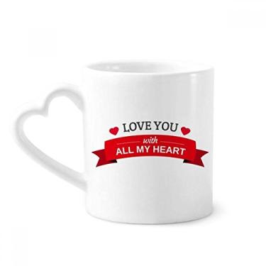 Imagem de Caneca Valentine Love You with All My Heart Caneca de café cerâmica copo de coração de vidro