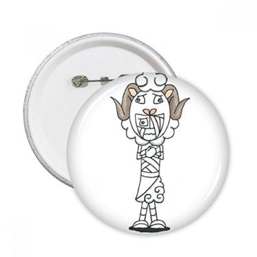 Imagem de Egito múmia Hórus chapéu de ovelha alfinetes redondos crachá botão emblema acessório decoração 5 peças