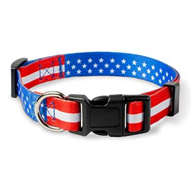 Imagem de (Medium, Flag I) - Native Pup American Flag Dog Collar 4th of July USA Patriotic Flag Pattern 12 Designs