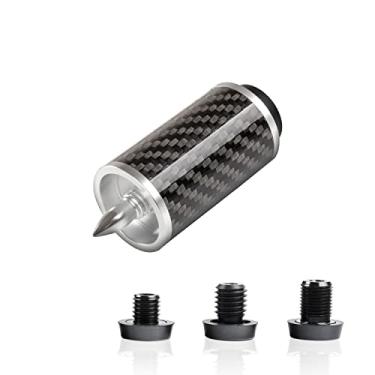 Imagem de KONLLEN Extensão de taco de bilhar com 3 para-choques, extensão de bilhar de fibra de carbono, acessórios de bilhar para mezz predador ZOKUE Jflowers Cue (fibra de carbono) (2")