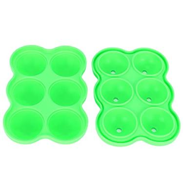 Imagem de Bandeja para cubos de gelo, molde de gelo resistente de silicone de grau alimentício prático para micro-ondas para geladeira para uso geral para forno (verde)