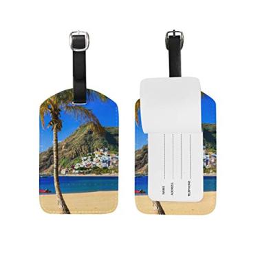 Imagem de Etiqueta de bagagem My Daily Beautiful Beachs, bolsa de couro de poliuretano, etiqueta de bagagem, 1 peça