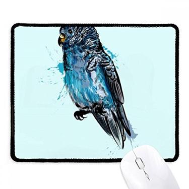 Imagem de Mousepad preto azul Parrot Bird borda costurada tapete de borracha para jogos