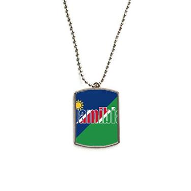 Imagem de DIYthinker Colar de aço inoxidável com pingente de placa de identificação de cachorro com nome da bandeira da Namíbia