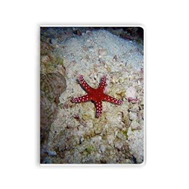 Imagem de Caderno de fotos da natureza com estrelas do mar da água do oceano, capa macia