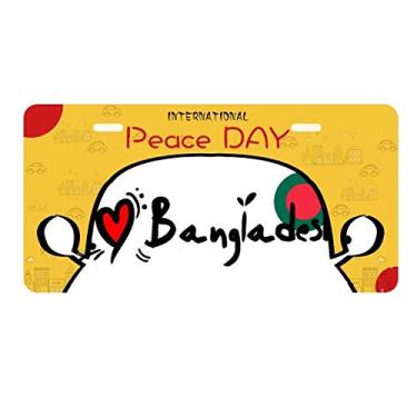 Imagem de DIYthinker I Love Bangladesh Bandeira da Palavra Amor Ilustração Coração Placa Etiqueta Decoração de Carro Dia da Paz