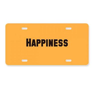 Imagem de DIYthinker Happiness Word frases inspiradoras placa de licença decoração de carro acessório de aço inoxidável