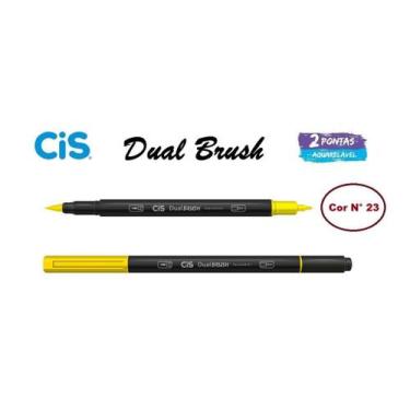 Imagem de Caneta Pincel Cis Dual Brush Pen Aquarelável 23 Amarelo