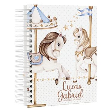 Imagem de Caderneta De Vacinação Atualizada Tema CARROSSEL com Nome - Menino