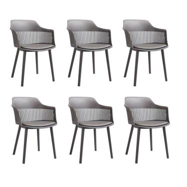 Imagem de Kit 6 Cadeiras Marcela Rivatti Móveis Cinza