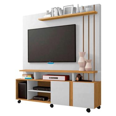 Imagem de Estante Home para TV 55 Polegadas 100% MDF Valência Off White/Nature - Permóbili