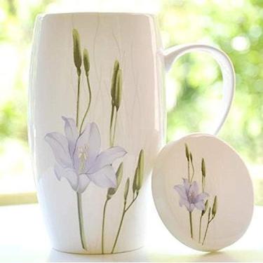 Imagem de Copo Caneca Boutique Hotel Cafeteria Luxuosa 9 Cores Opcional 700ML Caneca De Alta Capacidade Com Tampa Simples Bone China Copo Bebedor Criativo Copo Escritório Feminino Cerâmico M 700ml,C,700ml,P