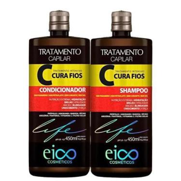 Imagem de Kit Eico Life Cura Fios Shampoo + Condicionador - 1000ml