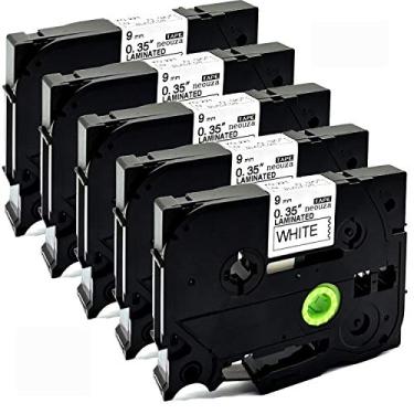 Imagem de NEOUZA Fitas de etiqueta de substituição compatíveis para Brother TZe-221 TZ-221 laminado 0,9 cm 8 m (9 mm x 8 m) Preto sobre Branco Trabalho com P-Touch PT H100 H110 D210 D400AD 1290, pacote com 5