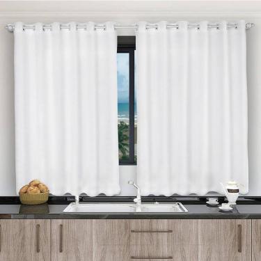 Imagem de Cortina 2,80x1,20 Sala Quarto Cozinha Voil Microfibra Cor:branco