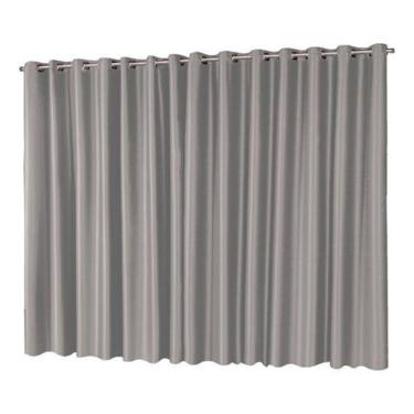 Imagem de Cortina Tecido Blackout Toque De Seda 3,00M X 2,60M - Cinza
