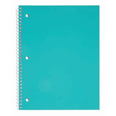 Imagem de Just Basics Caderno espiral de poliéster, 21 x 26 cm, pautado largo, 140 páginas (70 folhas), azul-petróleo