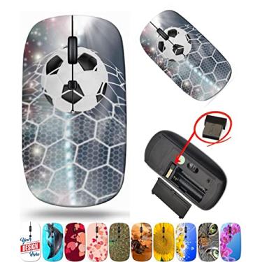 Imagem de maizi Mouse fino sem fio para PC MacBook Notebook, mouse fino, ID de imagem sem fio: 34862146 Bola de futebol in Goal n Lightweight 2.4G com receptor USB Produto dos EUA