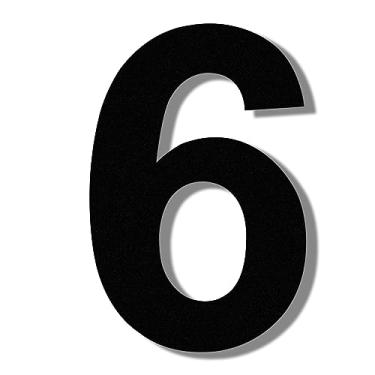 Imagem de COBATA Números de casa modernos - números de endereço residencial de aço inoxidável de 25,4 cm de altura/aparência flutuante/fácil de instalar/preto/número 6