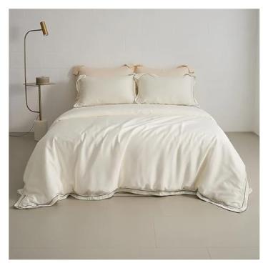 Imagem de Jogo de cama de lençol de algodão egípcio, capa de edredom, solteiro, Queen, King, cor lisa, lençóis de cama (6 king)