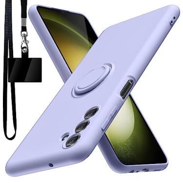 Imagem de YSLBWLE Capa para Samsung Galaxy A14 5G, suporte de anel giratório de 360° embutido, forro de microfibra macio antiarranhões, suporte para carro, capa para celular Galaxy A14 5G para meninas e