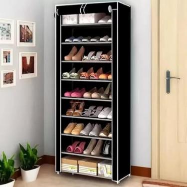 Imagem de Sapateira com 9 Prateleiras para Organizar Calçados e Objetos Cor:Preta