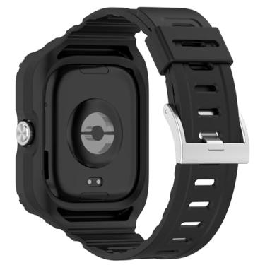 Imagem de Disscool Pulseiras de substituição compatíveis com Redmi Watch 4, pulseira integrada de silicone macio TPU ajustável com acessórios de relógio de liberação rápida (preto)