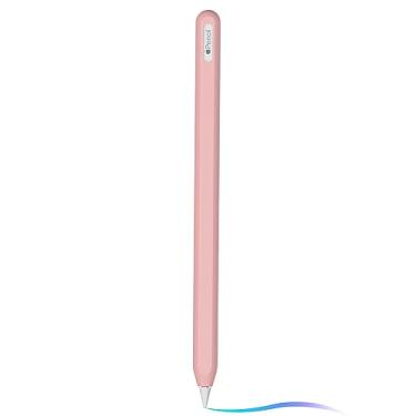 Imagem de Capa de silicone ultrafina compatível com Apple Pencil 2ª geração, capa protetora de silicone para iPad Pro 11 de 12,9 polegadas 2018, capa de silicone macio à prova de choque (rosa)