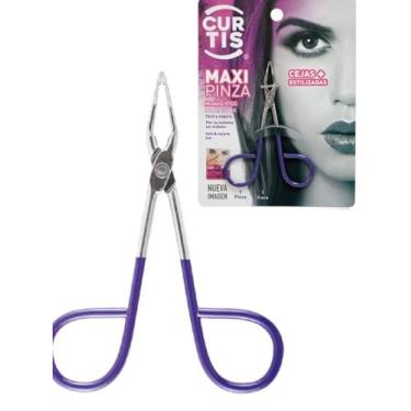 Imagem de Taças profissionais de aço inoxidável, cejas, com alça de tesoura fácil, ferramentas de remoção de sobrancelhas para mulheres e homens Ótima precisão para cabelo facial, cabelo encravado, cor: prata e roxo