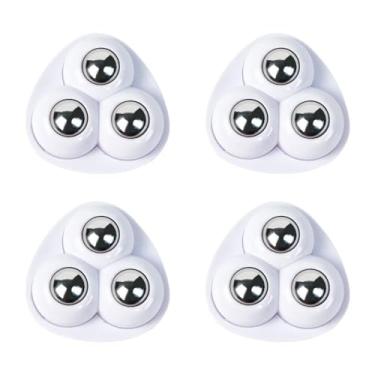 Imagem de Generic 4PCS Rodas de rodízio autoadesivas, rotação de 360 graus, rolos de aço inoxidável silenciosos, controles deslizantes de móveis para balde de esfregão, Branco