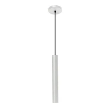Imagem de Pendente Lustre Tubo Alumínio Cilindro 30cm Mini Dicroica (Branco)