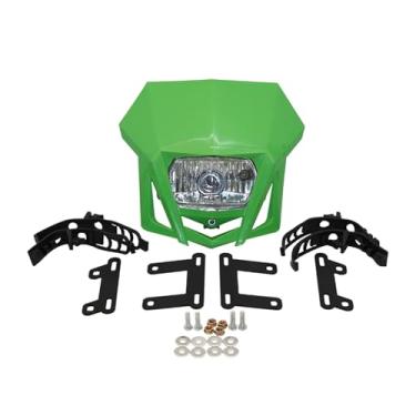 Imagem de PowerMotor Placa de farol de bicicleta suja, farol de motocicleta para CRF 150 230 XR YP20 2016-2023 carenagem esportiva dupla Dirtbike Enduro Supermoto Motocross Carenagem (verde)
