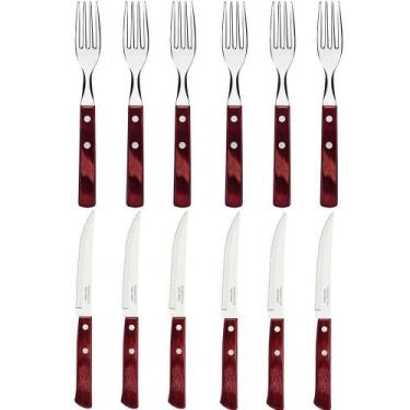 Imagem de Jogo de Talheres para Churrasco Tramontina Laminas de Aço Inox com Cab