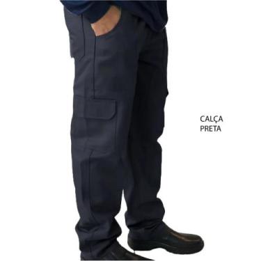 Imagem de Calça preta de brim bolso cargo tática segurança industria - Eqpro, G