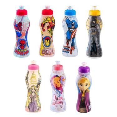 Imagem de Garrafa squeeze vingadores batmam princesas frozen unicórnio - PLASDUR