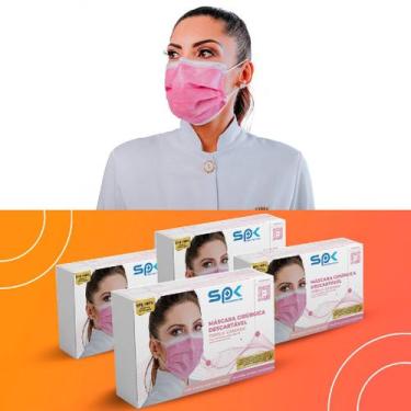 Imagem de Kit 200 Máscara Descartável Adulto Tripla Anvisa Clip Nasal - SP PROTE